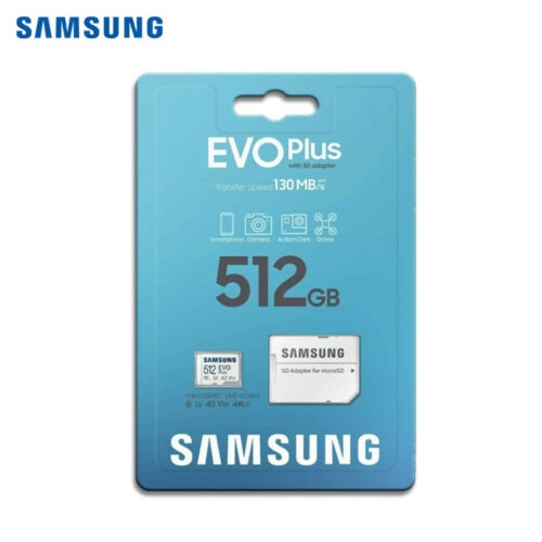 Thẻ nhớ MicroSDXC Samsung Evo Plus 512GB U3 4K R130MB/s W90MB/s kèm Adapter box HOA new 2022 (trắng)