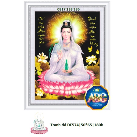 Tranh đính đá phật bà quan âm DF574
