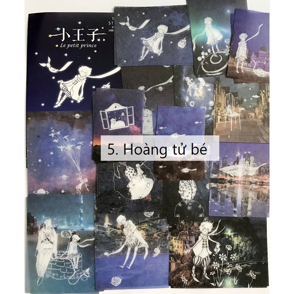 Set 40 sticker giấy washi trang trí planner Gachini