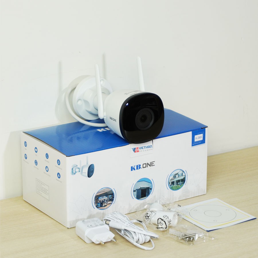 [GIÁ VÔ ĐỊCH] Camera IP WIFI KBONE KN-B21 (Full HD 2MP, hồng ngoại 30m, tích hợp Mic, phát hiện chuyển động)