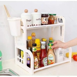 Kệ gia vị nhựa 2 tầng hình chữ H - Việt Nhật
