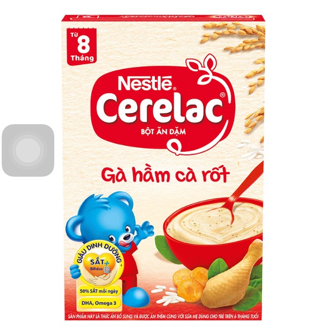 Bột ăn dặm nestle cerelac gà hầm cà rốt mẫu mới date 2023