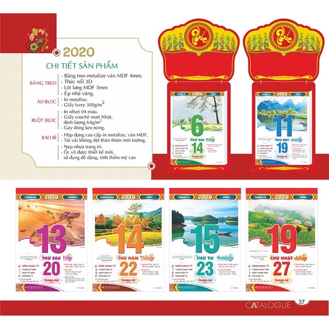 Lịch BLOC đại 2022 size 20*30cm giá bìa 300k