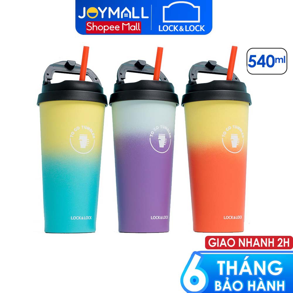 Ly Giữ Nhiệt Lock&Lock Clip Tumbler LHC4151 (540ml)- Hàng Chính Hãng, Kèm Ống Hút - JoyMall