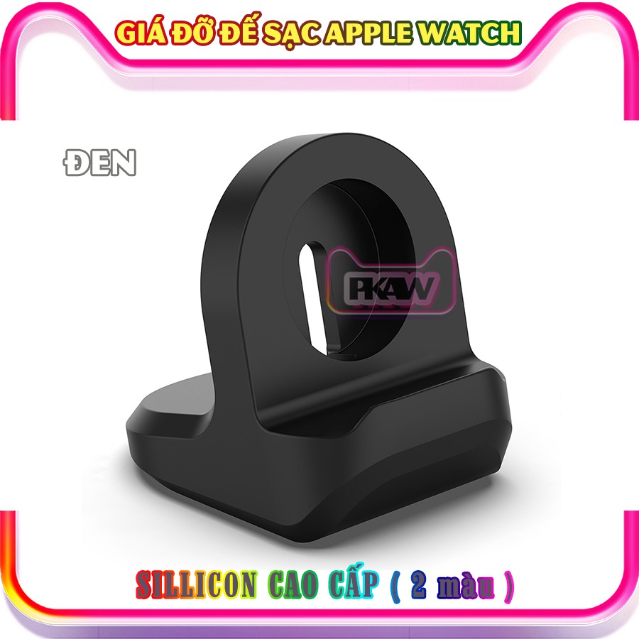 Giá đỡ đế sạc cho đồng hồ thông minh Apple Watch 7/6/5/4/3/2/1 silicon hình quả trứng - Đen
