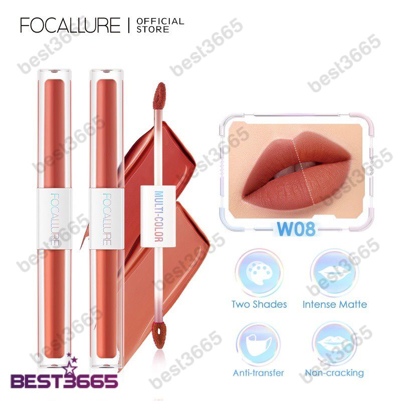 2022 Mới FOCALLURE Son Môi 2 Trong 1 Đôi-Kết Thúc Mờ Hoàn Màu Cao chống Thấm Nước Son Bóng Không Phai Màu &bull; Best3665