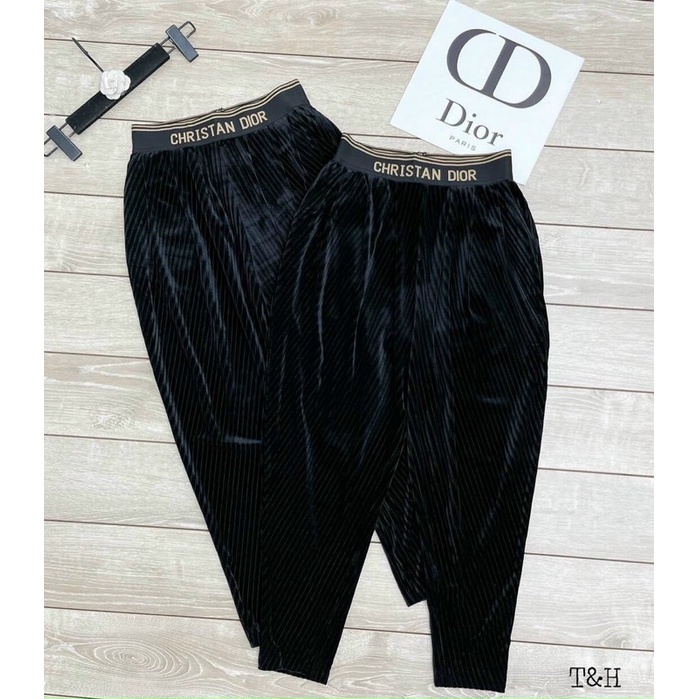 Quần baggy nhung cạp chữ siêu đẹp