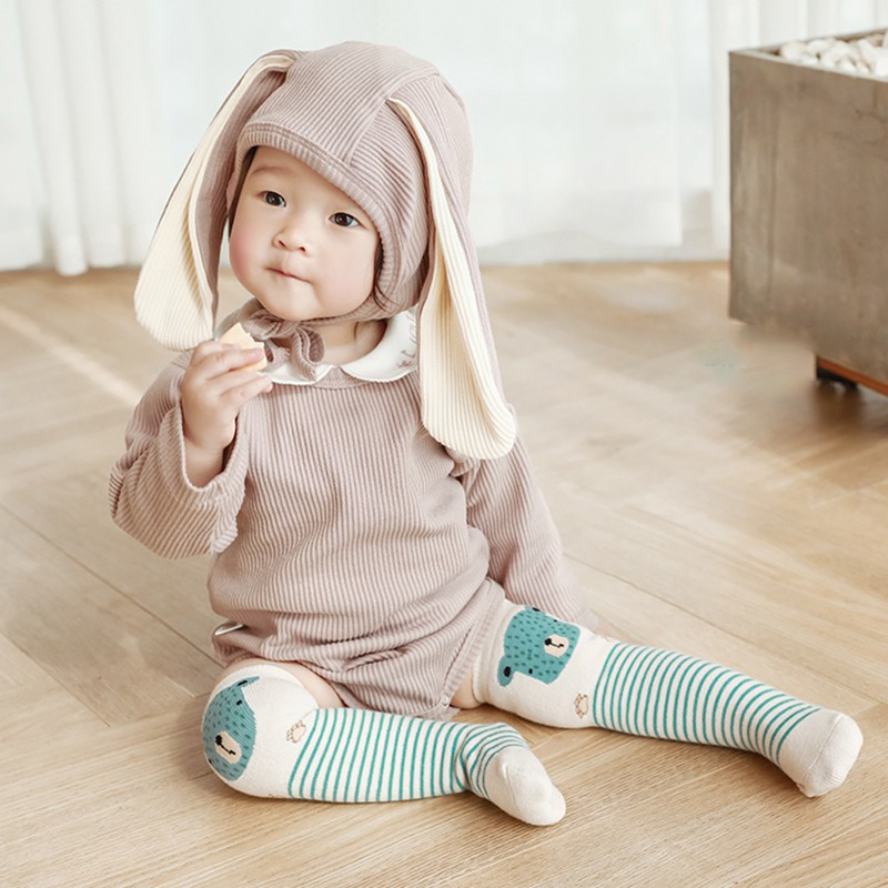 Set 3 Đôi Tất Dài Họa Tiết Hoạt Hình Xinh Xắn Cho Bé Gái