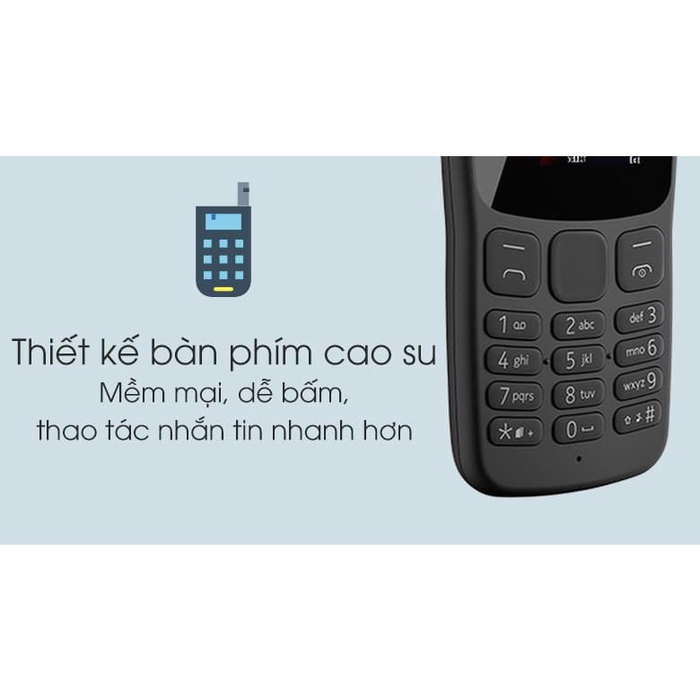 Điện thoại NOKIA 105&106 hàng chính hãng full box hỗ trợ nghe gọi pin trâu độ bền siêu cao
