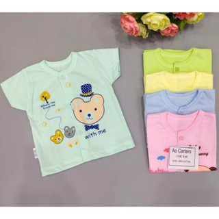 Áo sơ sinh cộc tay cotton cho bé 3-10kg a2v cộc