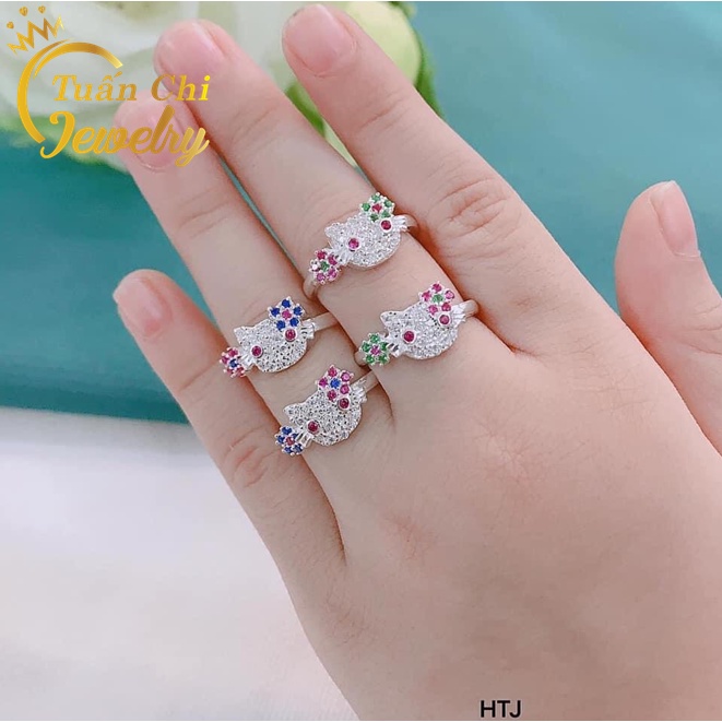 ⚡BẠC TA⚡ Nhẫn Trẻ Em, Nhẫn Mèo Kitty Bạc Cao Cấp, Dễ Thương, Hàng Loại 1 Dày Dặn