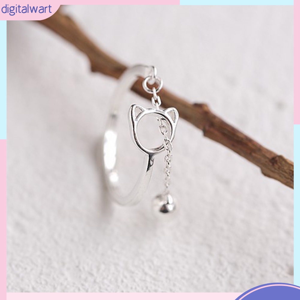 Nhẫn Hở Hình Mèo Dễ Thương Có Chuông Thời Trang Cho Nữ