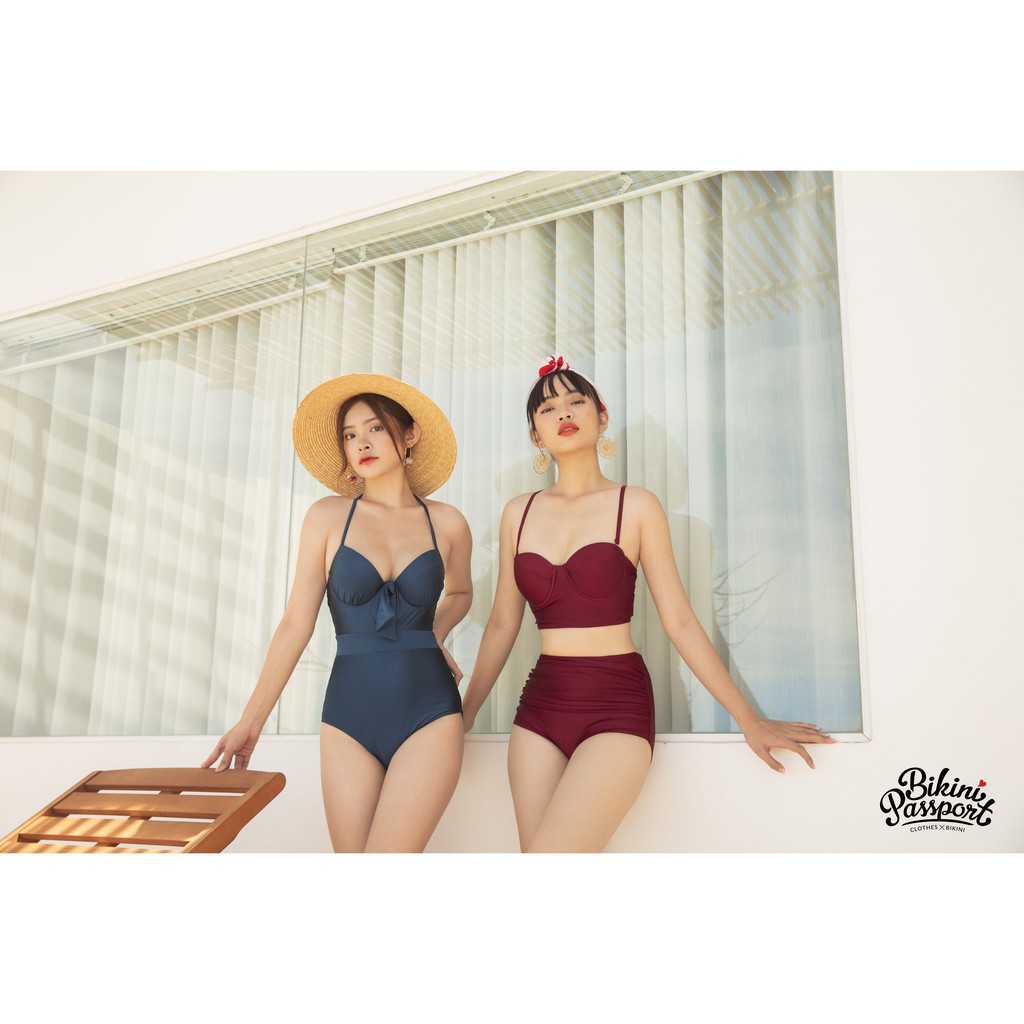 [Mã LTNP50 giảm 50K đơn 150K] Đồ bơi Nữ BIKINI PASSPORT kiểu hai mảnh lưng cao, áo hai dây cúp ngực- màu Đỏ - BS363_BX | BigBuy360 - bigbuy360.vn