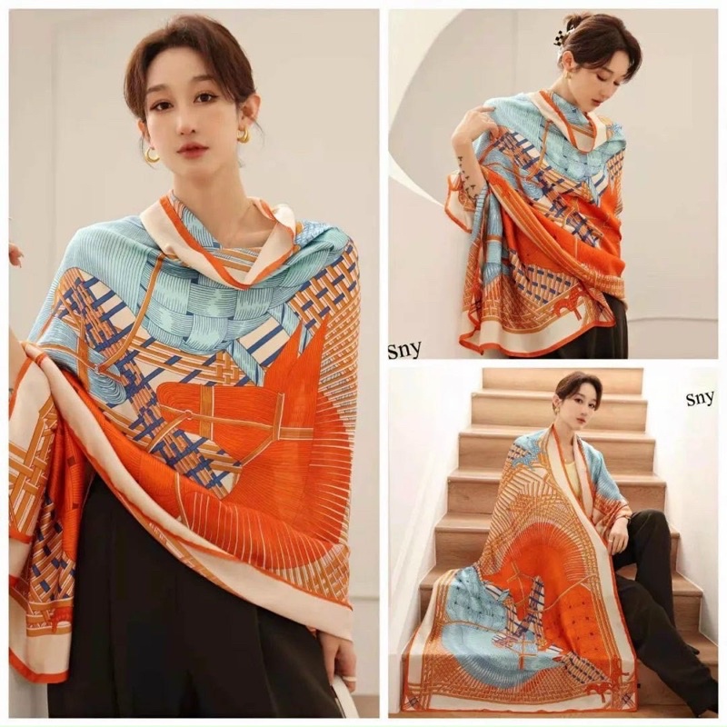 [LỤA CAO CẤP] Khăn Lụa Dài Cao Cấp Mềm Mịn Sang Trọng Dành Cho Các Quý Cô