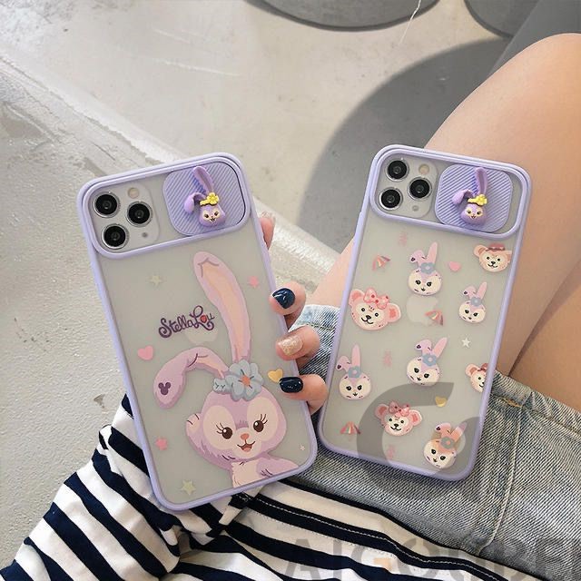 Cute cartoon rabbit pattern purple phone case 2021 model for iPhone 7 7P 8 8P X XR XS Max 11 Pro Max 12 Pro Max