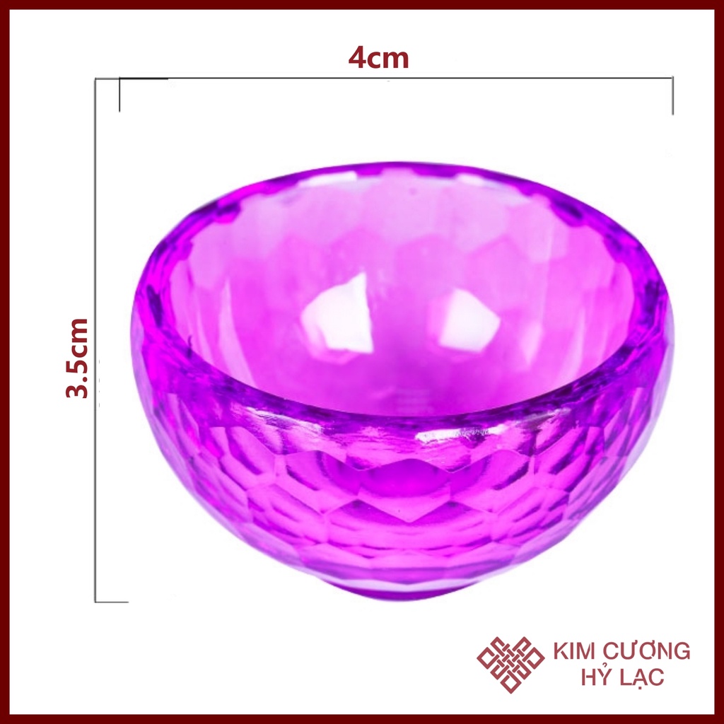 Chén Cúng Nước [Kim Cương Hỷ Lạc] Thủy Tinh 7 Màu