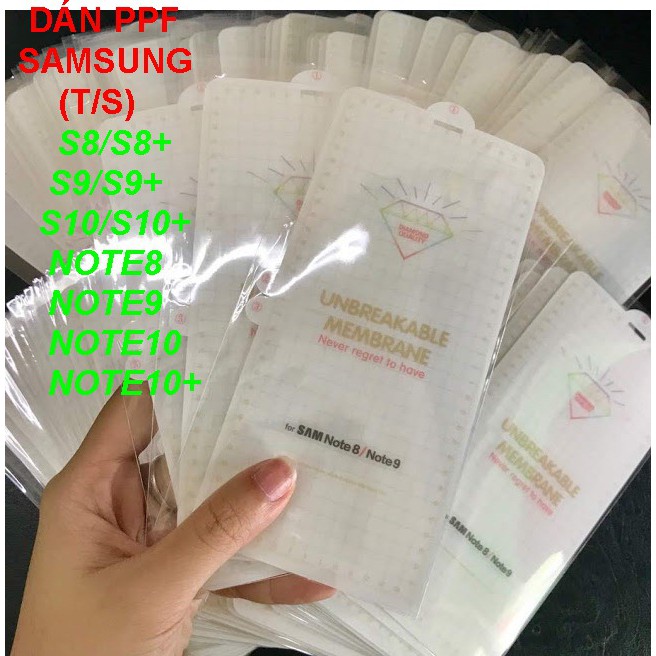 Dán PPF samsung S8 S8+ S9 S9+ S10 S10+ NOTE8/9 NOTE10 NOTE10+ cao cấp