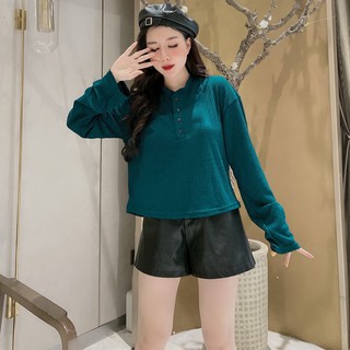 [ Mã WASTAPR giảm 10K đơn 50K] áo nữ dài tay cổ trụ đính khuy chất tăm vuông nhiều màu(kèm ảnh thật)