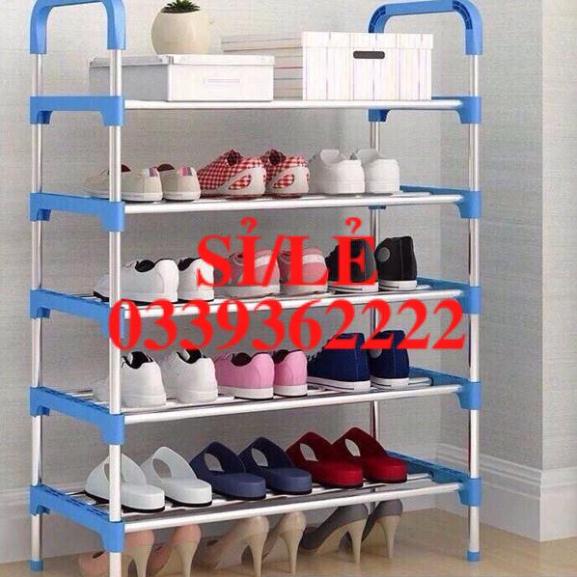 [ COCOLOVE ] Kệ giày 5 tầng để giày dép lắp ghép thông minh bằng nhựa và inox  HAIANHSHOP