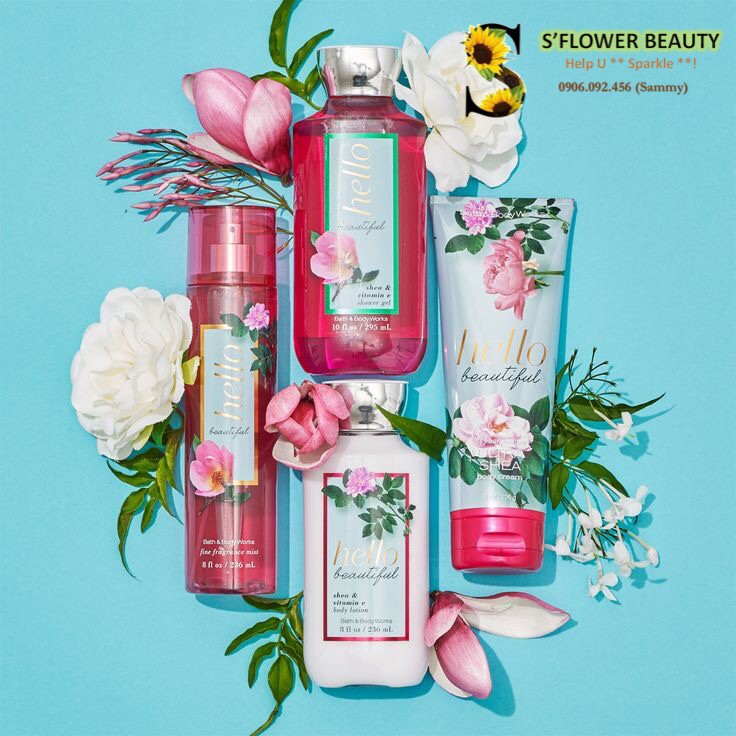 HELLO BEAUTIFUL | Bộ Sản Phẩm Gel Tắm Dưỡng Thể Xịt Thơm Mịn Da Lưu Hương Toàn Thân Bath & Body Works