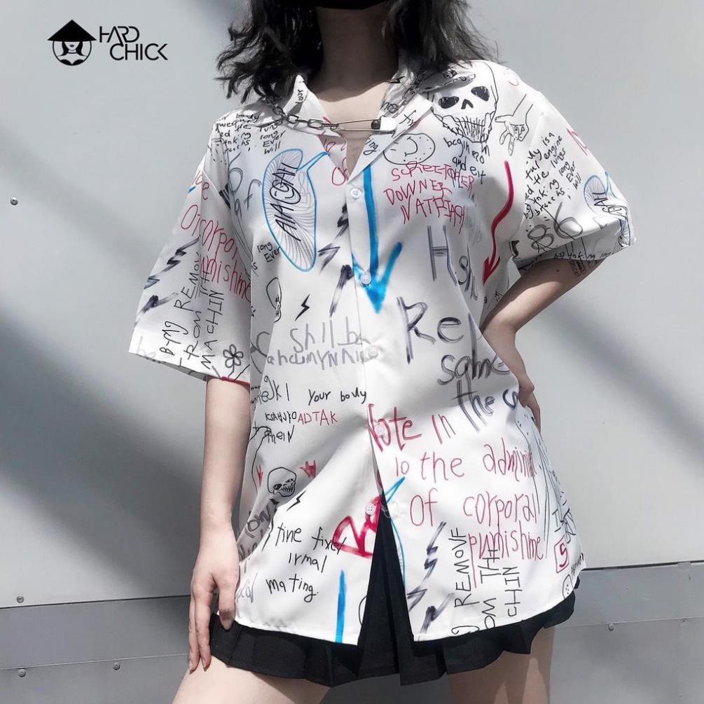 Áo sơ mi nam nữ ngắn tay RESPORT dáng thụng ulzzang/Áo sơ mi form rộng tay lỡ nam nữ hàn quốc unisex_veestore  ྇