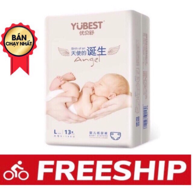 Combo 2 bich Bỉm quần/dán YUBEST ANGEL nội địa trung S90/M84/L78/XL72/XXL66
