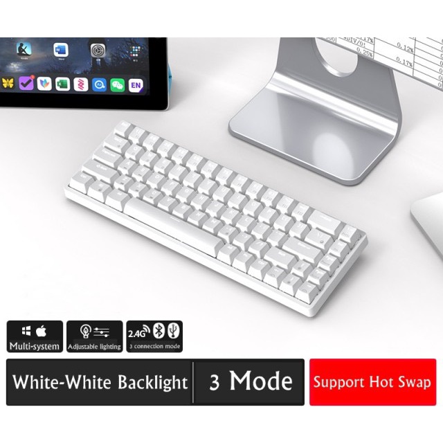 RK G68 RGB NEW HOTSWAP - Bàn phím cơ không dây Royal Kludge RK G68 Bluetooth 5.0 và Wireless 2.4G - CHÍNH HÃNG