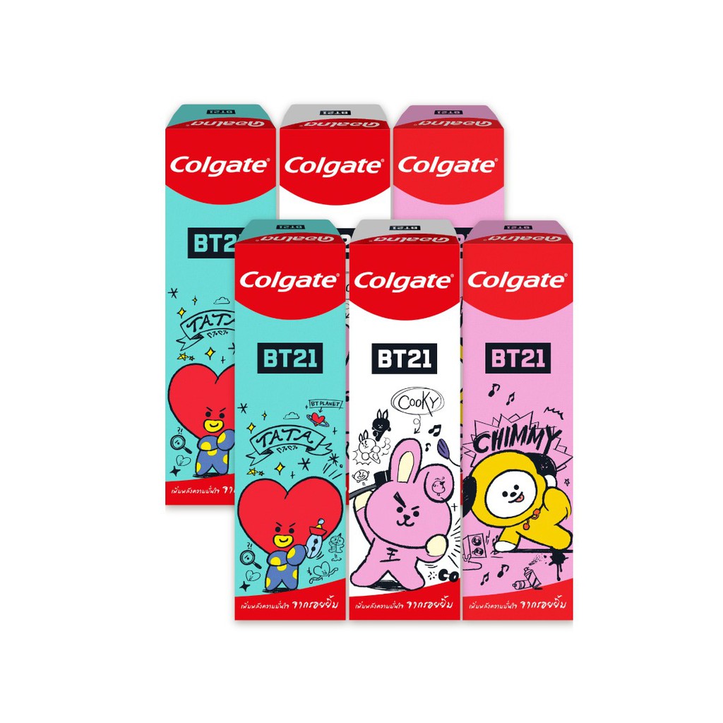 Bộ 6 kem đánh răng phiên bản giới hạn Colgate x BT21 - Nụ cười tự tin 75g/tuýp