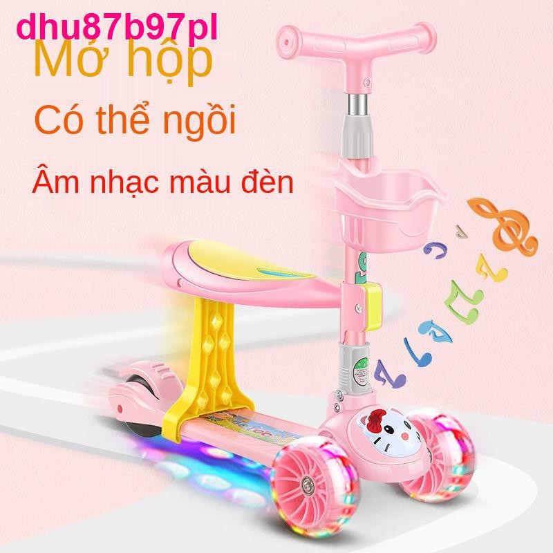 Xe trượt Scooter Trẻ em 1-3 tuổi lăn ba trong một 3-6 Bé trai / gái 6-10 chân