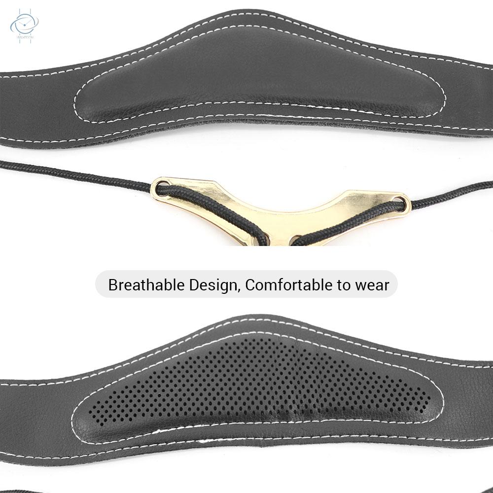 ♫Universal Adjustable Saxophone Neck Strap PU Leather Sax Strap Metal Hook Breathable Design for Tenor/ Soprano/ Alto Saxophones Accessories