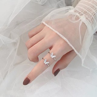 Nhẫn bạc bướm đính đá hot trend