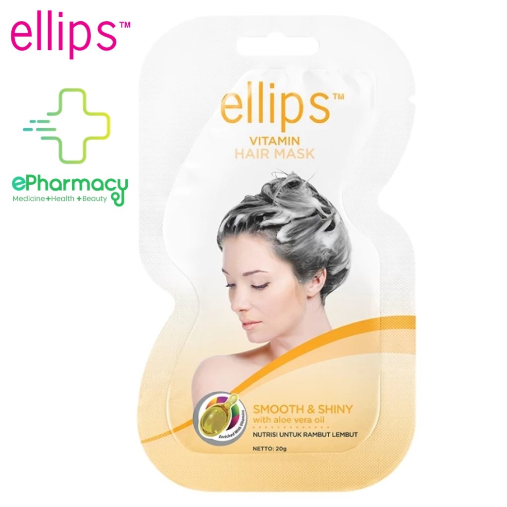 Kem Ủ Tóc Ellips Hair Mask Smooth &amp; Shiny Sachet dầu xả dưỡng tóc óng mượt 20g