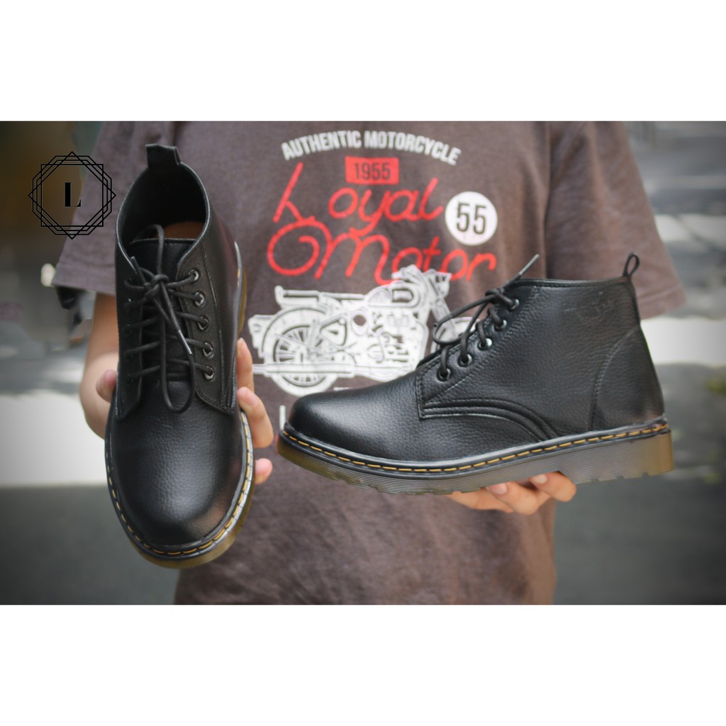Giày Boots DR.68 DA SẦN đen