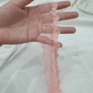 Ren chỉ thêu màu hồng cam bản 4cm