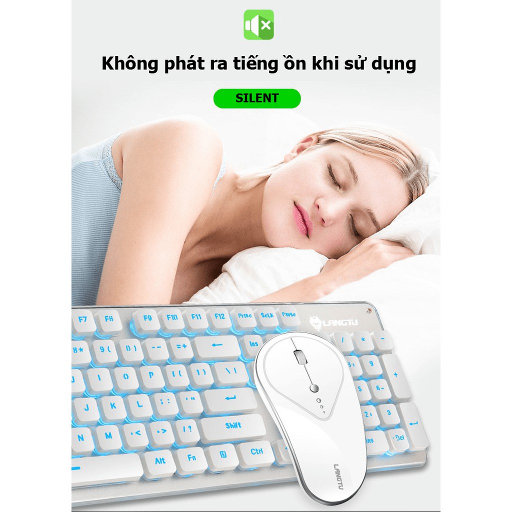 Combo bàn phím chuột không dây sạc pin LT600 ( MÀU ĐEN ) Độ Phân Giải Cao 1600DPI, Thiết Kế Thông Minh, Tiện Dụng - NK