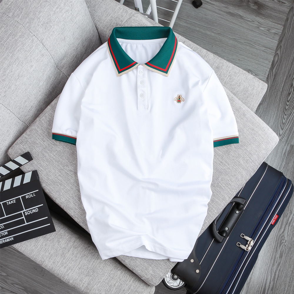 Áo POLO Guuci Logo Thêu - Chất Liệu Cotton Cao Cấp, Co Giãn Thấm Hút Thoải Mái