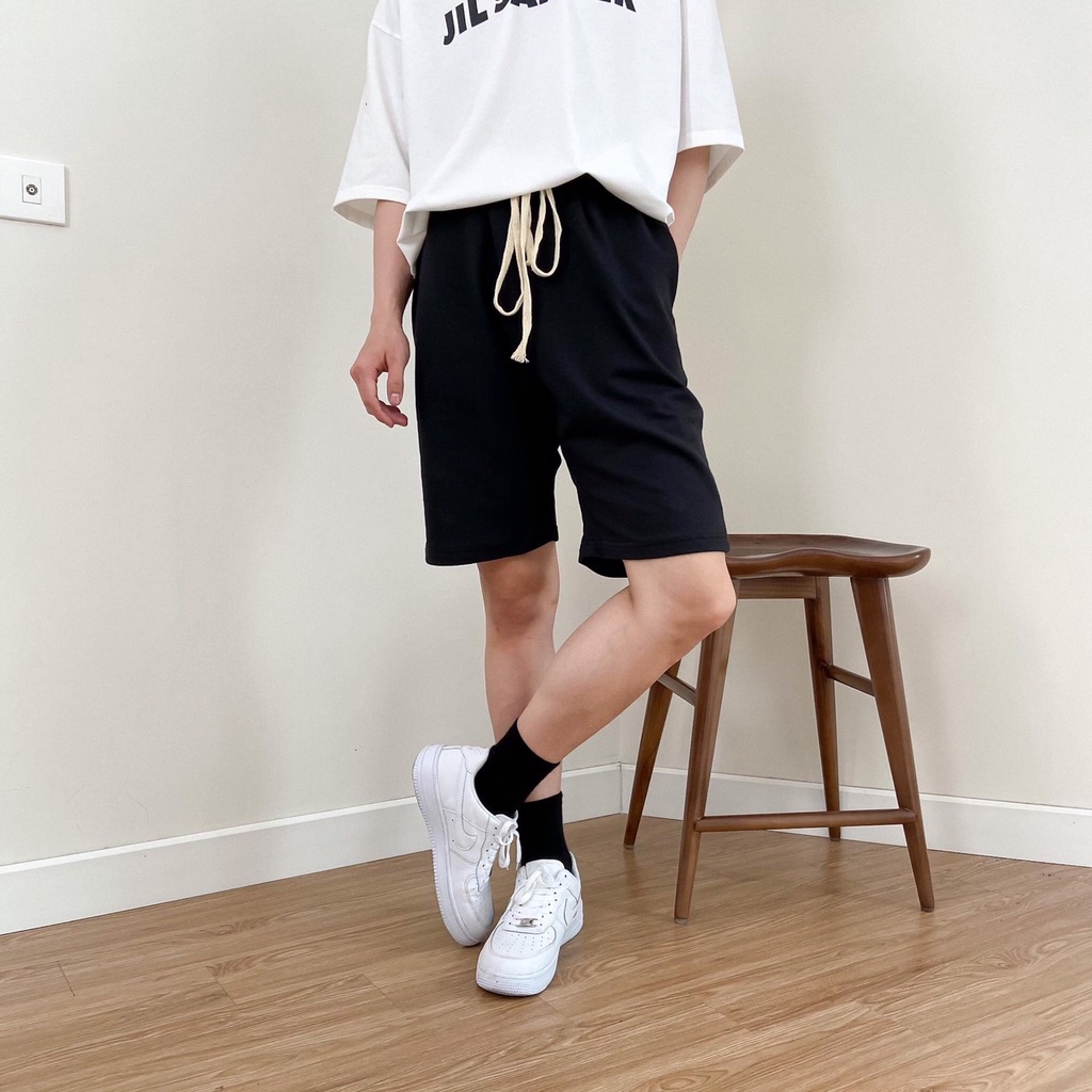 Quần Đùi Nam ⚡𝐆𝐢́𝐚 𝐇𝐮̉𝐲 𝐃𝐢𝐞̣̂𝐭 ⚡ Quần Short Unisex, chất nỉ da cá có dây, mặc ở nhà đi chơi đều được