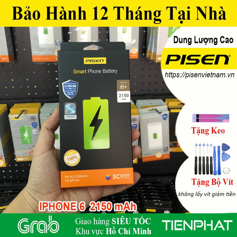 Pin iPhone 6 - Dung Lượng Cao 2150 mAh - Chính hãng Pisen