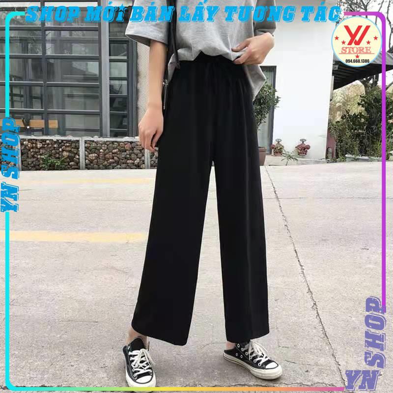 Quần ống rộng nữ suông chất vải đũi dáng lỡ thời giang ulzzang YNSHOP