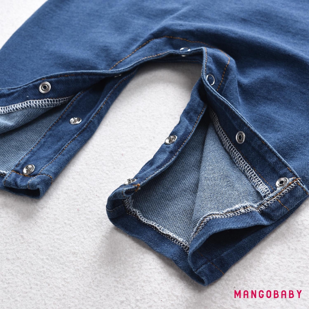 Bộ Áo Liền Quần Vải Denim Xinh Xắn Cho Bé