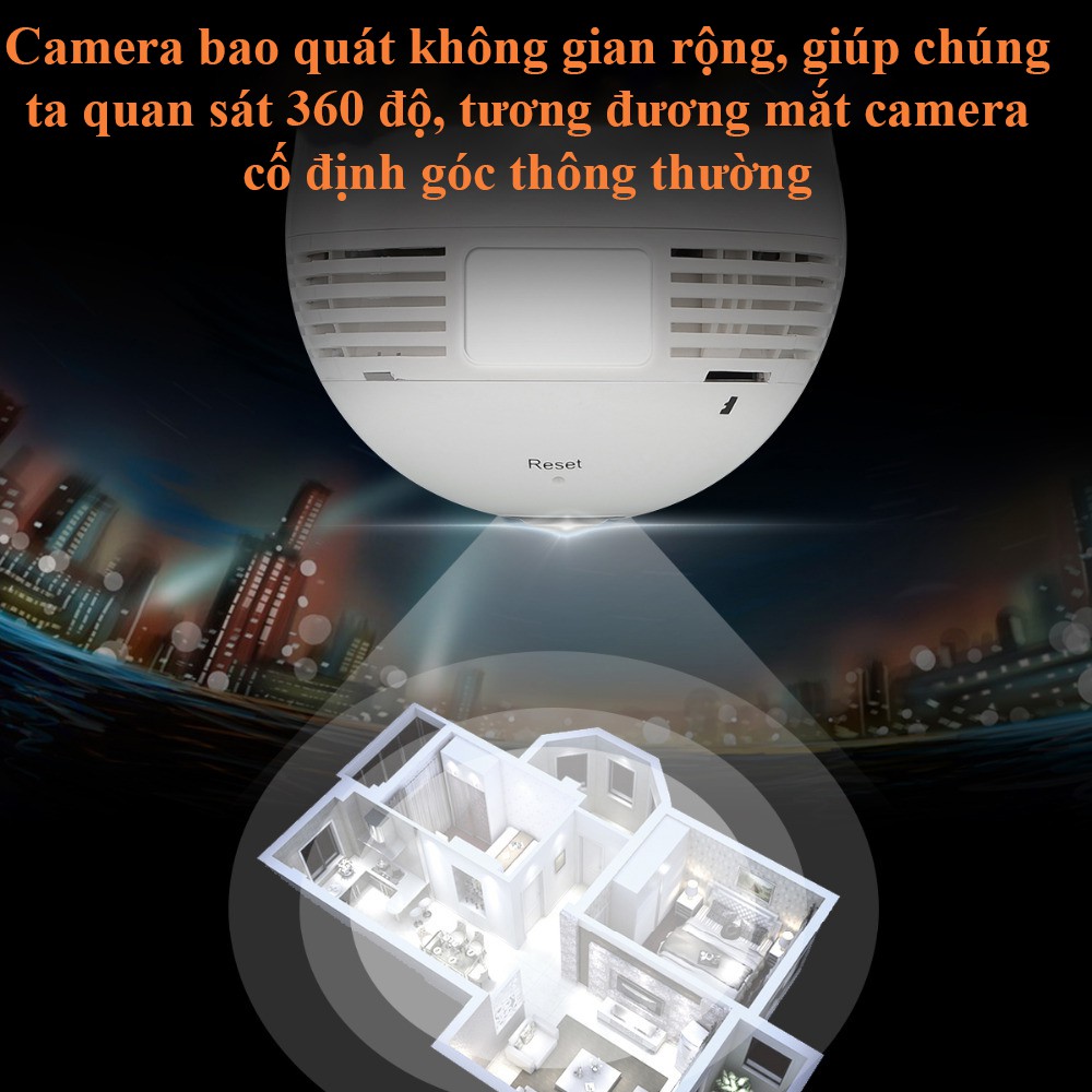 camera wifi panorama góc siêu rộng , hồng ngoại xem đêm , đàm thoại 2 chiều -Bảo Hành 12 Tháng