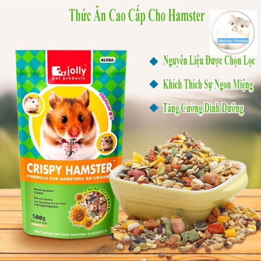 Thức ăn Crispy hãng Jolly cho Hamster, Sóc, Nhím 1kg