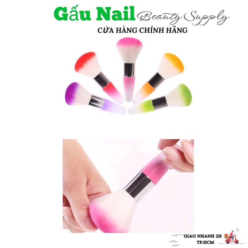 Chổi phủi bụi nail cán trung- Chổi phủi móng chuyên dụng