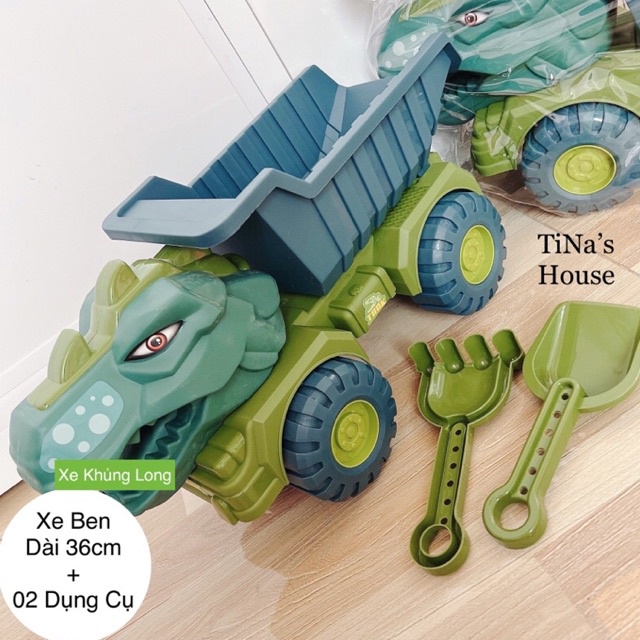 Xe đồ chơi khủng long chở thú, xe ben, xe cẩu nhiều mẫu chất liệu nhựa an toàn cho bé - TiNa’s House