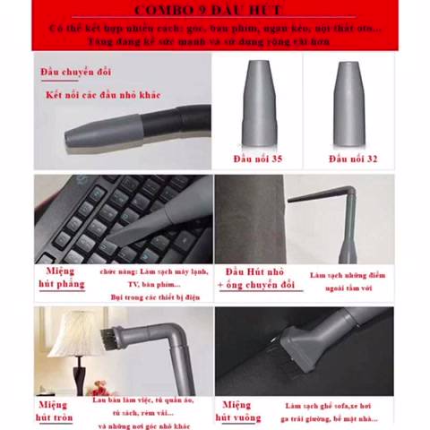 [ BẢO HÀNH 24 THÁNG ] Máy hút bụi, máy hút bụi cầm tay kèm theo nhiều đầu hút dùng trong gia đình công suất 1000w | BigBuy360 - bigbuy360.vn