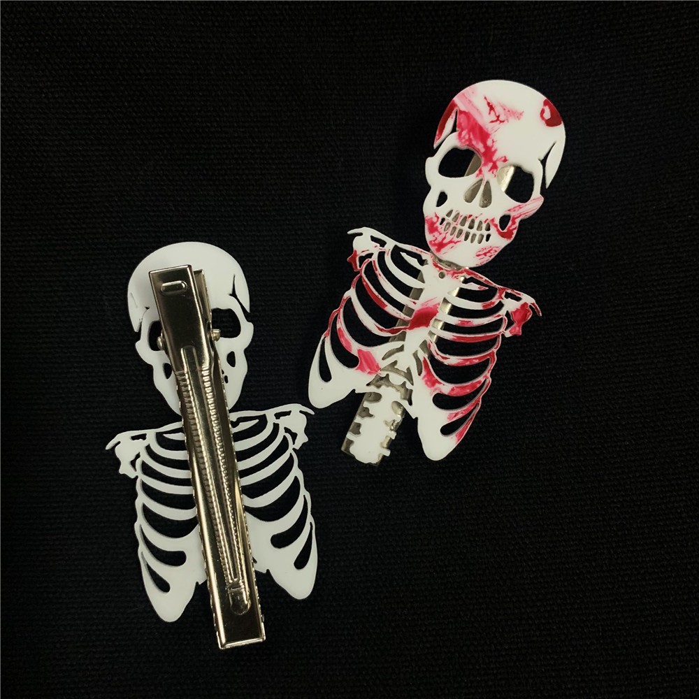 Kẹp Tóc Hình Bộ Xương Phong Cách Gothic Cá Tính Dành Cho Halloween