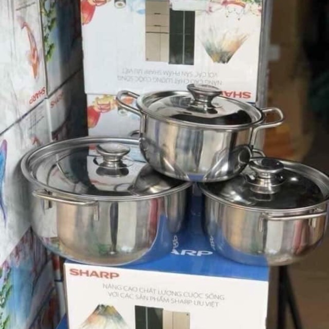 Bộ nồi inox (bộ 3 nồi)