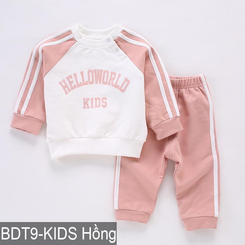 Bộ quần áo cotton dài tay cao cấp mặc cho bé trai bé gái Hàng Quảng Châu xuất Nhật BDT09