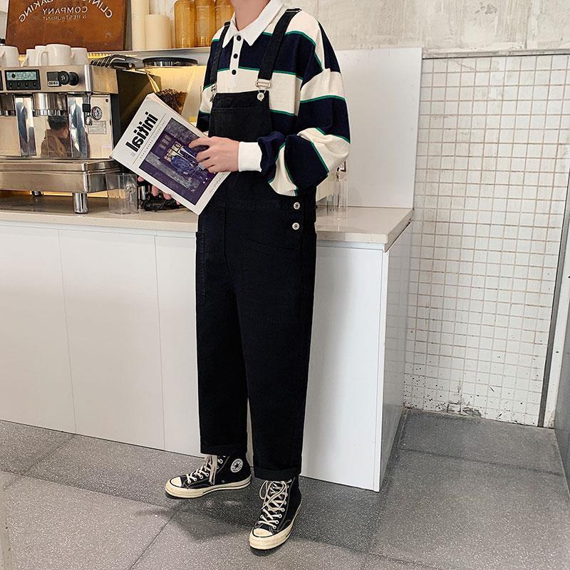 Quần Yếm Một Mảnh Ống Rộng Phong Cách hip hop Nhật Bản Dành Cho Nam