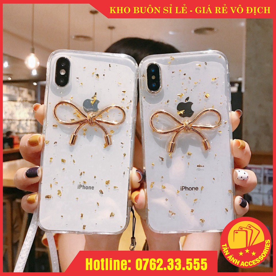 Ốp iphone - Ốp lưng 3d Nơ vàng kim tuyến 6/6s/6plus/6s plus/7/8/7plus/8plus/x/xs/xs max/11/11pro max - 11G 2m1 | BigBuy360 - bigbuy360.vn